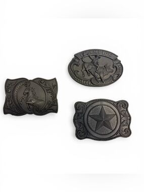 Home Interiors Black Western Buckle Trio Wall Accents